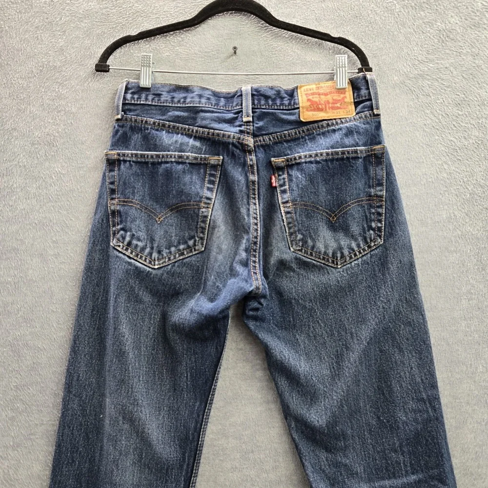 Levi's 505 Men Jeans 31X34 Blue Denim Regular Fit Straight‎ Leg